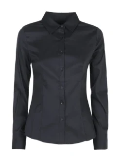 Solada Camicia donna slim fit a maniche lunghe - nero
