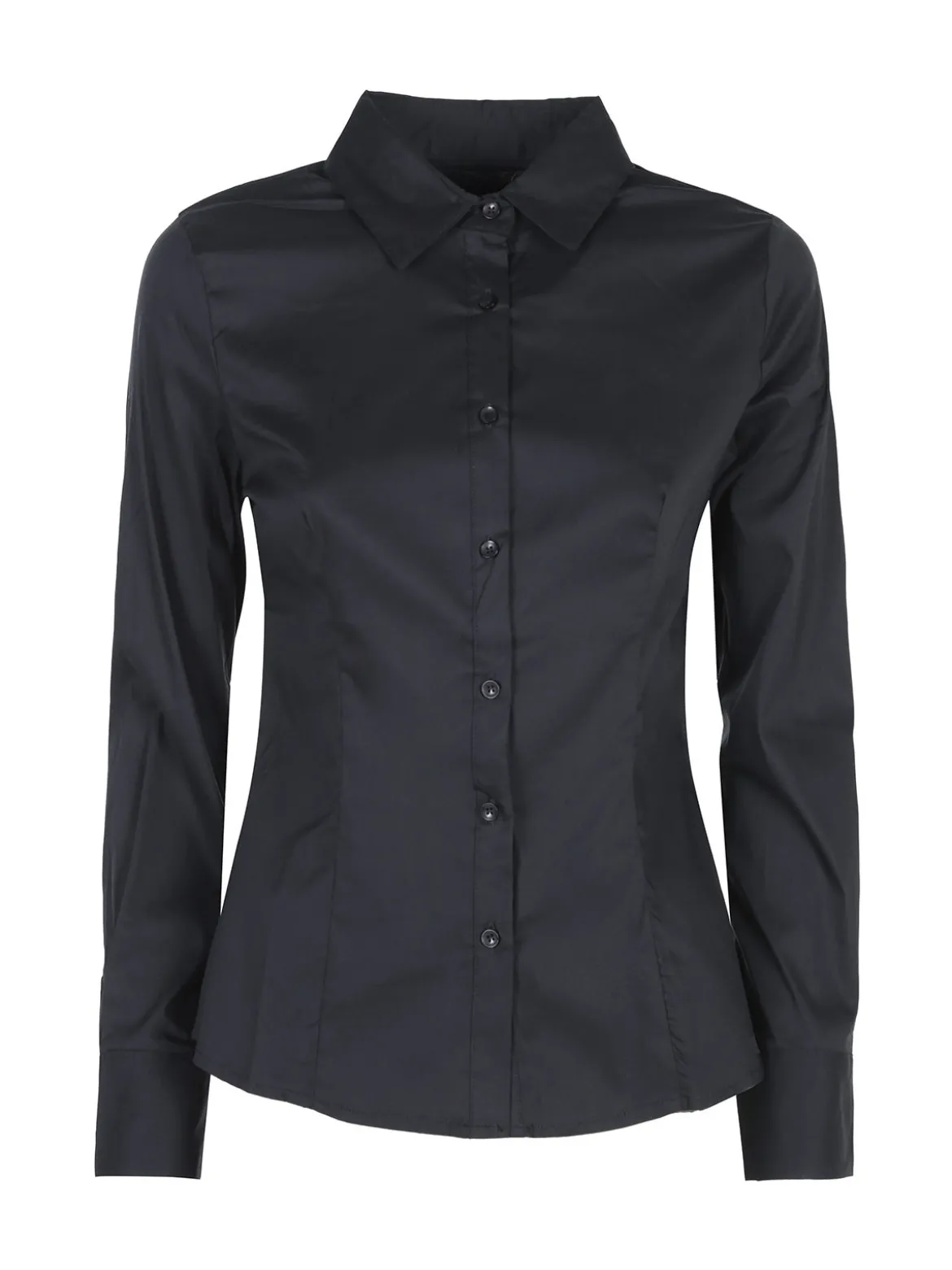 Solada Camicia donna slim fit a maniche lunghe - nero
