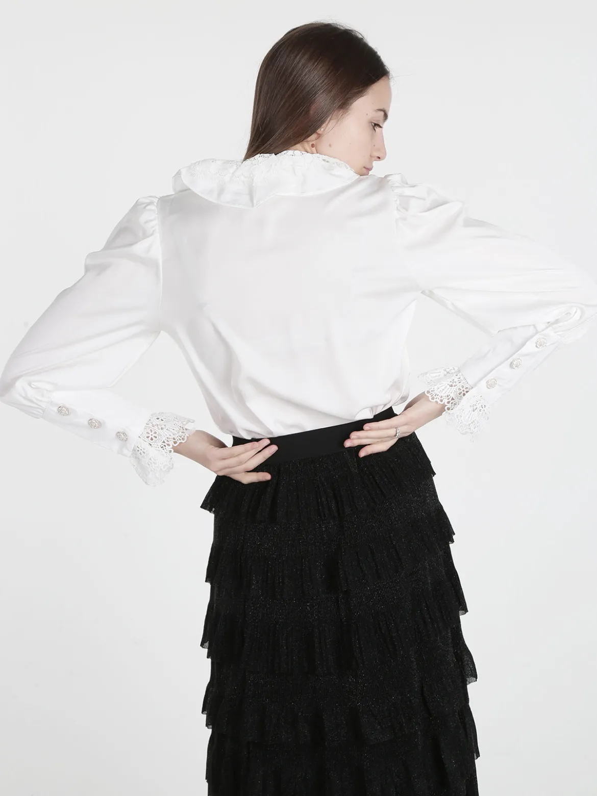 Solada Camicia elegante da donna con rouge in pizzo