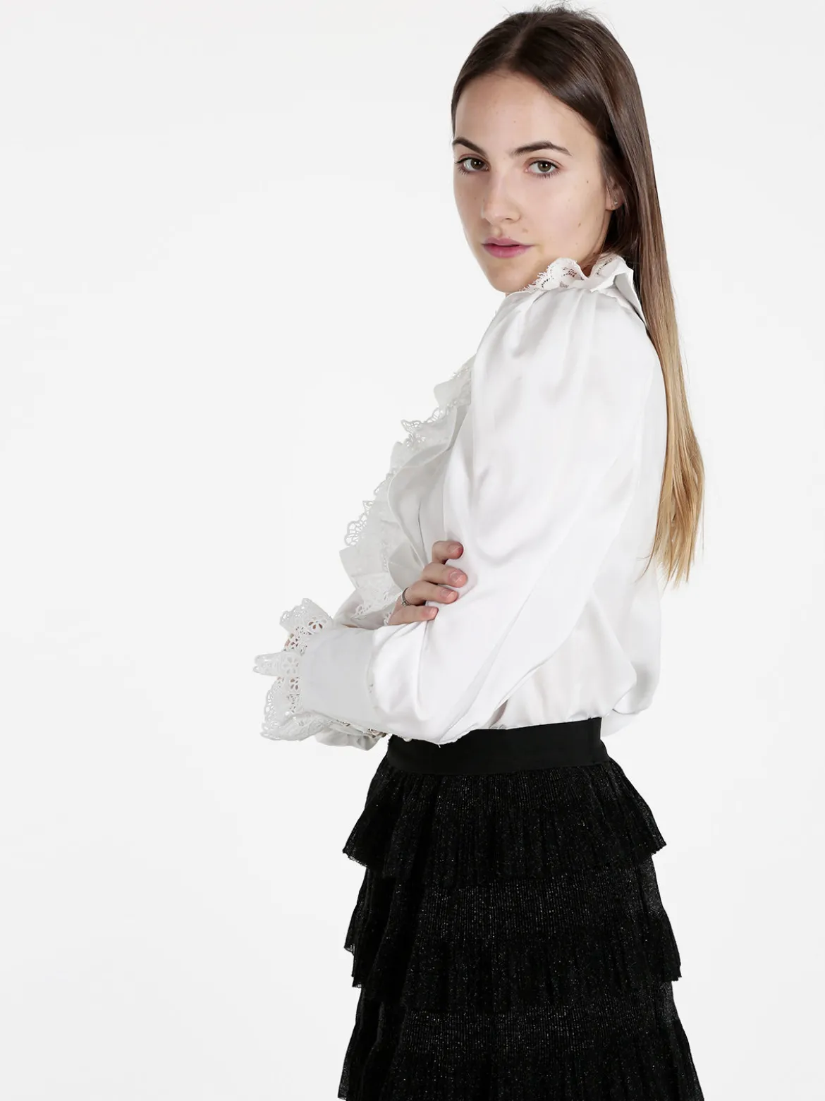 Solada Camicia elegante da donna con rouge in pizzo