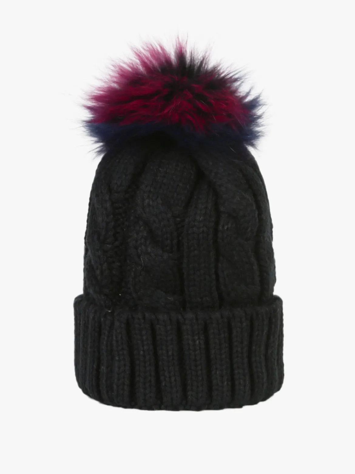 Solada Cappello donna in maglia con pompon di pelo