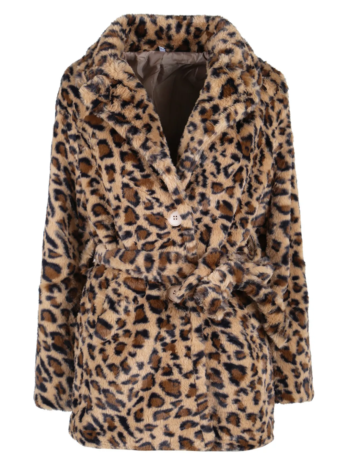 Solada Cappotto donna animalier in pelliccia sintetica