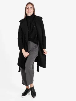 Solada Cappotto donna con cintura e bottoni a doppiopetto