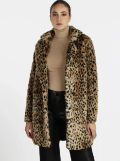 Solada Cappotto donna leopardato in ecopelliccia