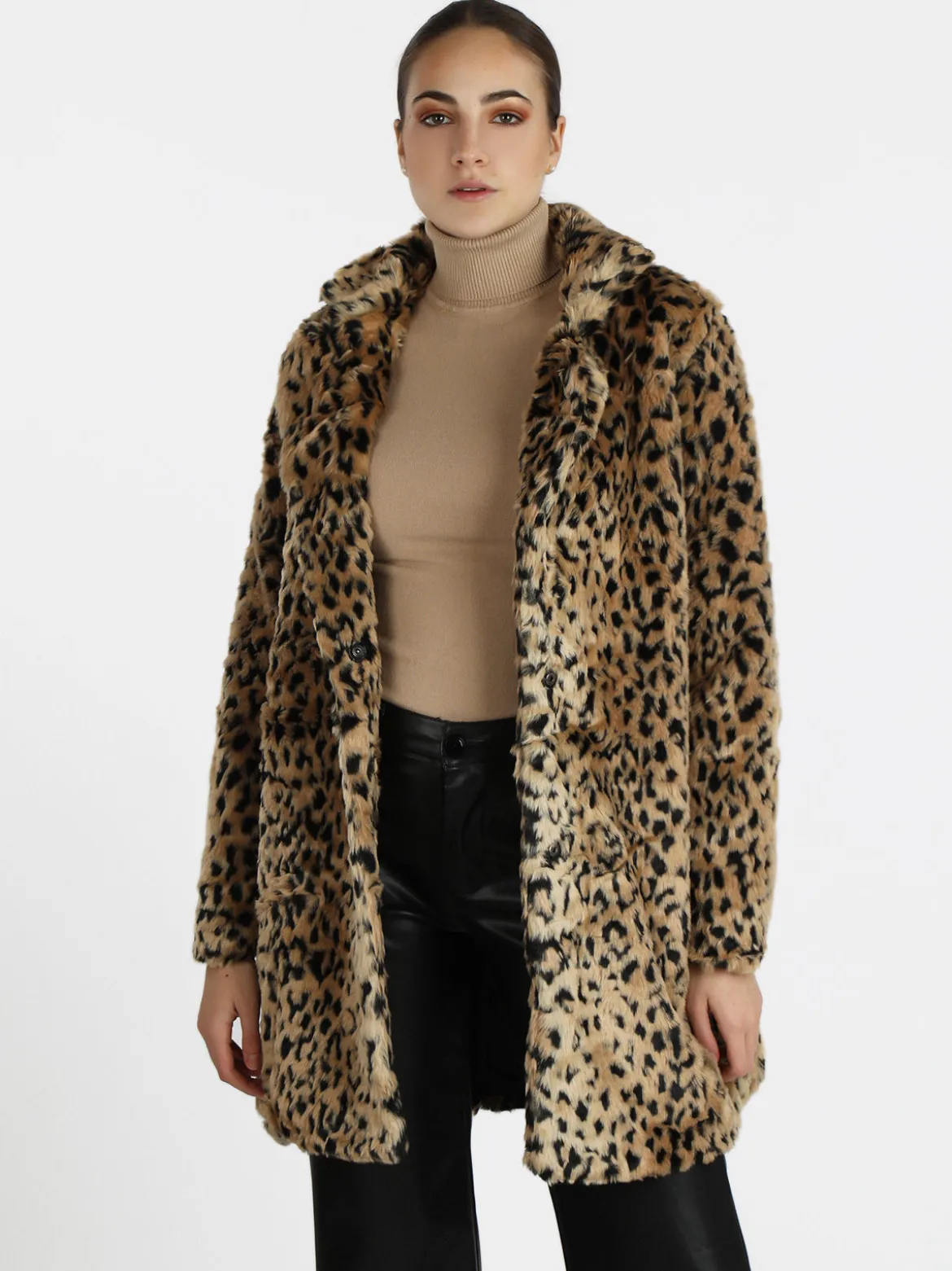 Solada Cappotto donna leopardato in ecopelliccia