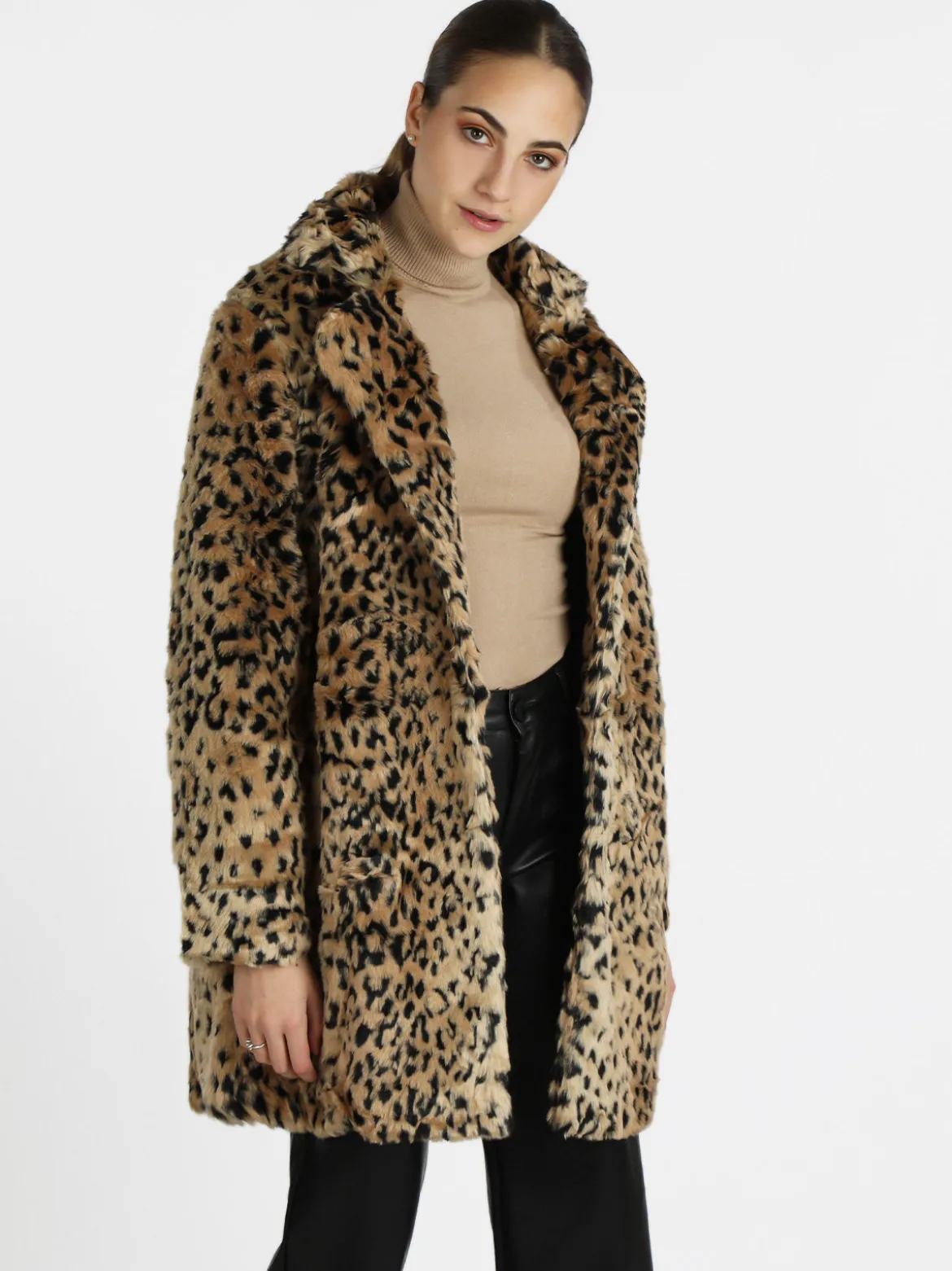 Solada Cappotto donna leopardato in ecopelliccia
