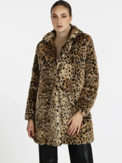 Solada Cappotto donna leopardato in ecopelliccia