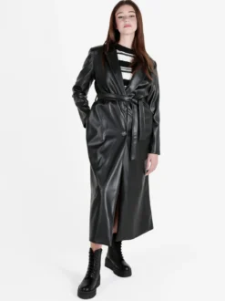 Solada Cappotto lungo da donna in ecopelle