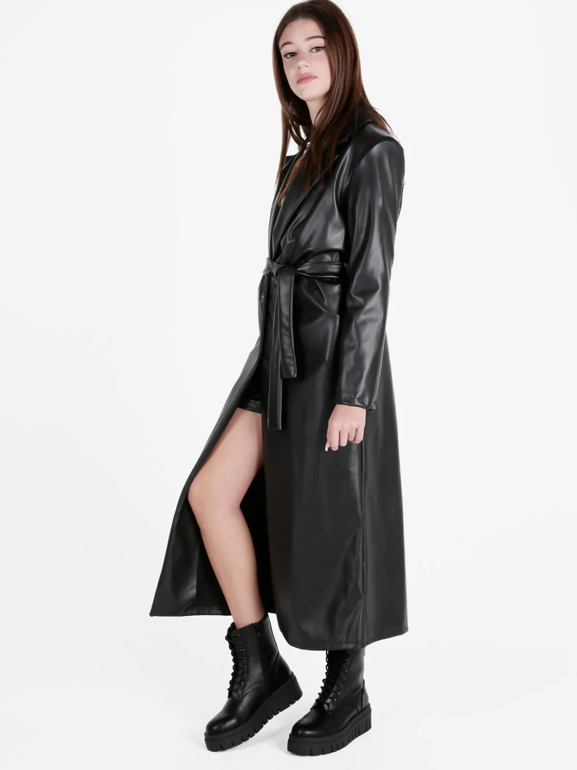 Solada Cappotto lungo da donna in ecopelle