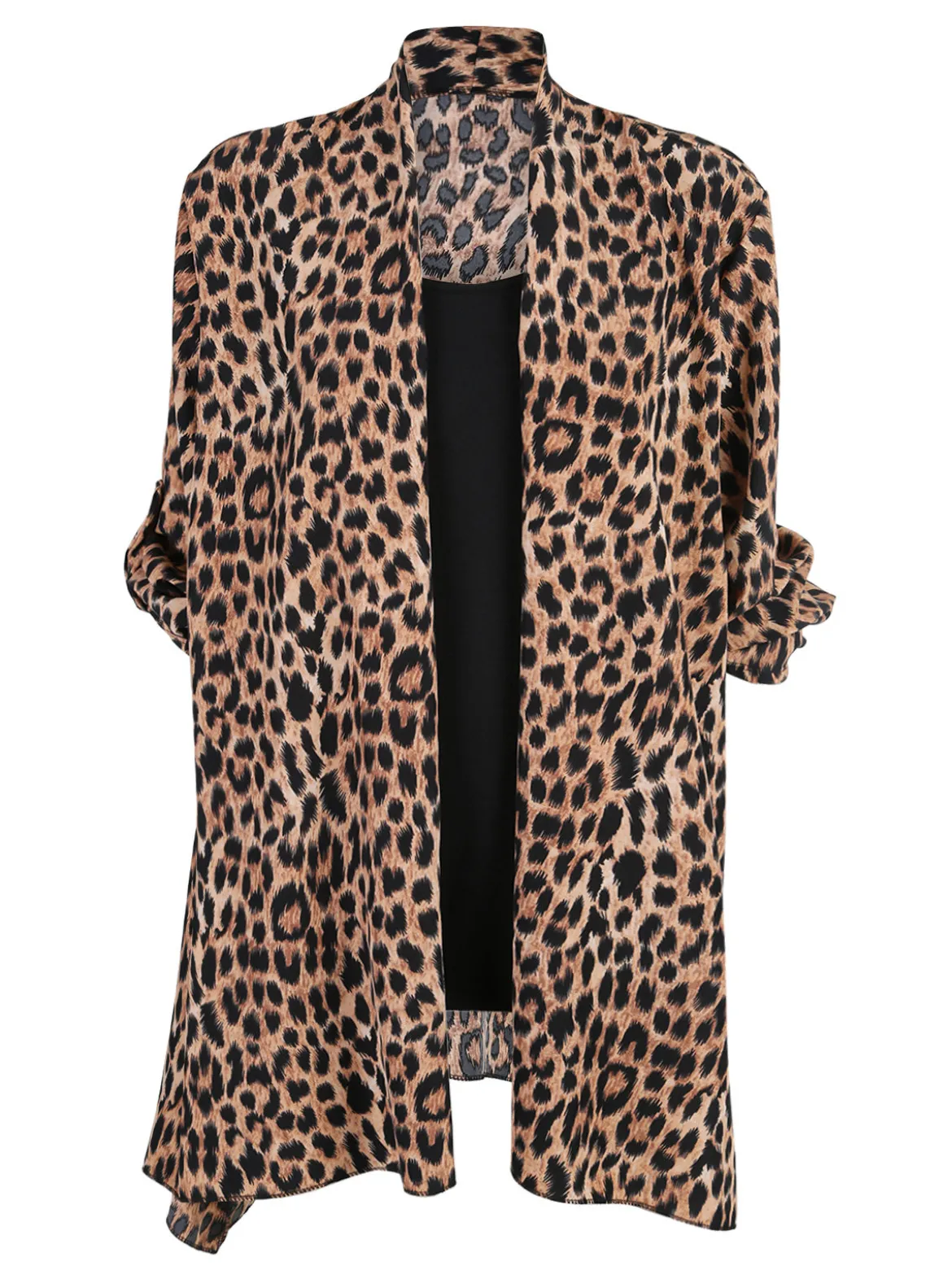 Solada Cardigan donna animalier con top - marrone
