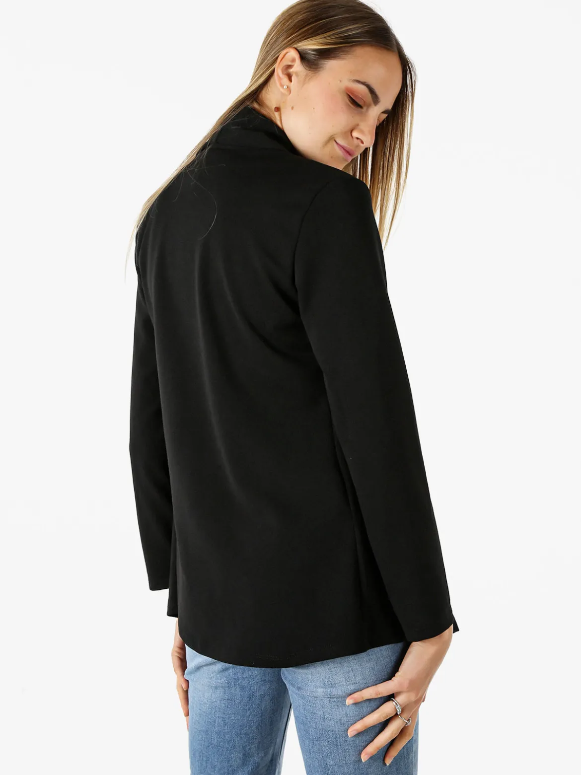 Solada Cardigan donna aperto a maniche lunghe - nero