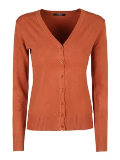 Solada Cardigan donna in maglia con bottoni - arancione
