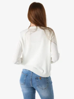 Solada Cardigan donna in maglia con bottoni dorati - bianco