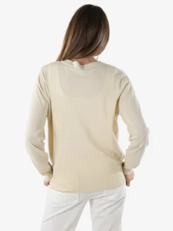 Solada Cardigan donna in maglia con bottoni gioiello - beige