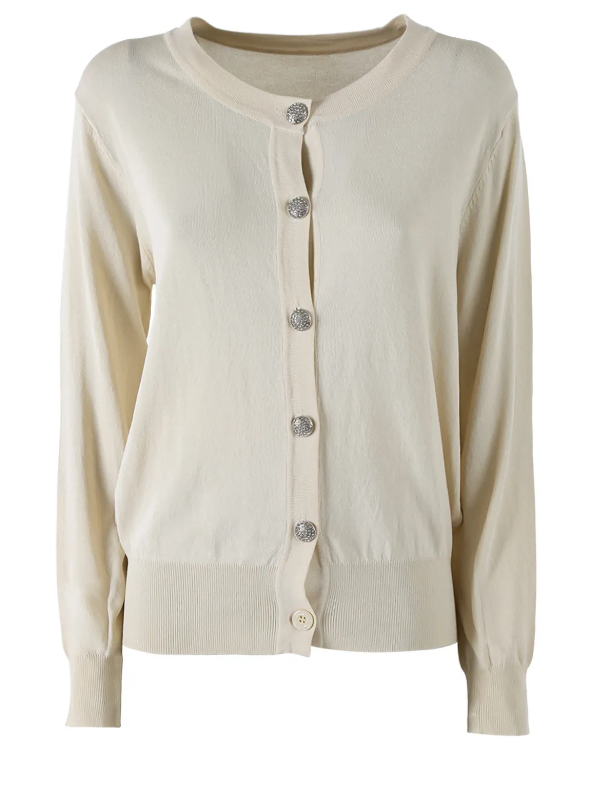 Solada Cardigan donna in maglia con bottoni gioiello - beige