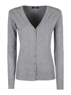 Solada Cardigan donna in maglia con bottoni - grigio