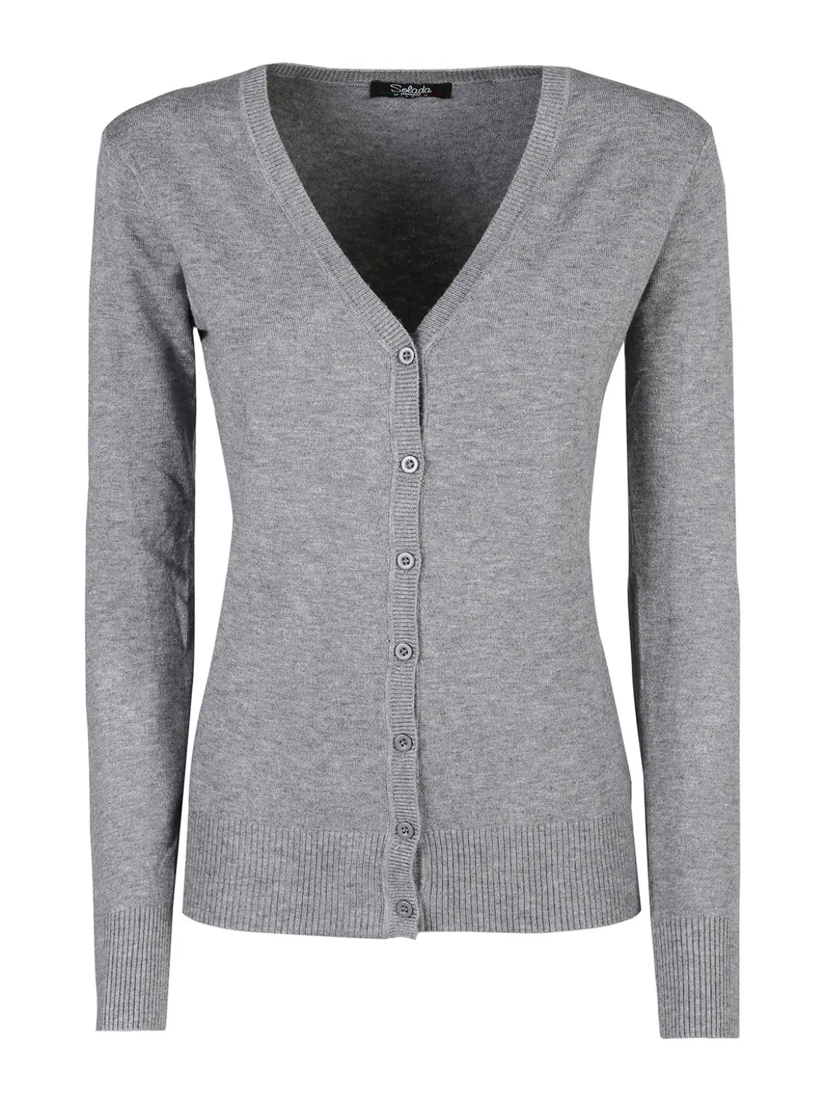 Solada Cardigan donna in maglia con bottoni - grigio