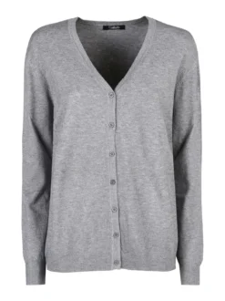 Solada Cardigan donna in maglia con bottoni - grigio