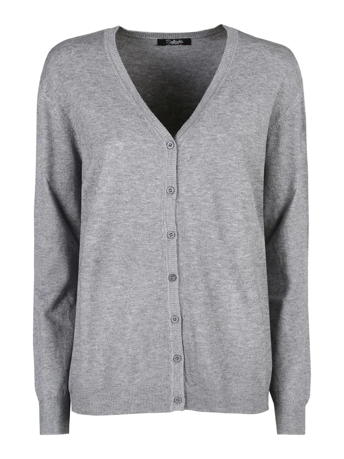 Solada Cardigan donna in maglia con bottoni - grigio