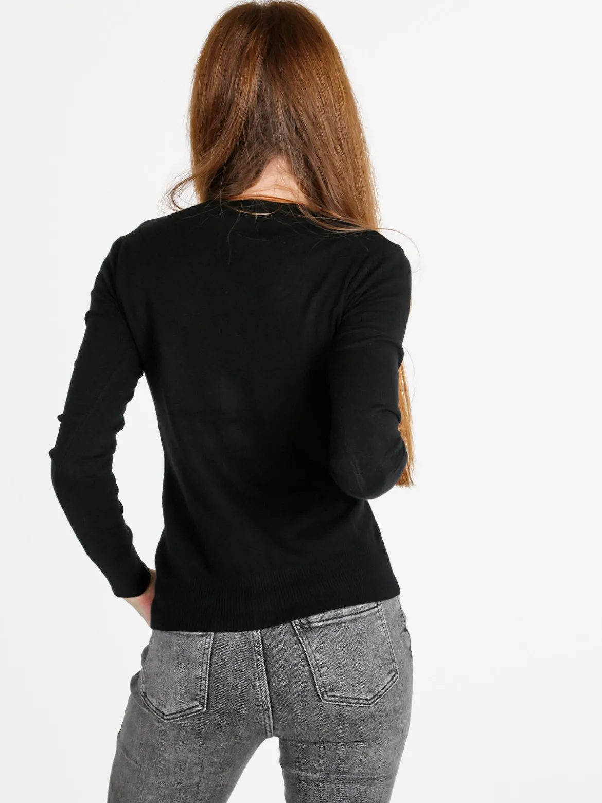 Solada Cardigan donna in maglia con bottoni - nero