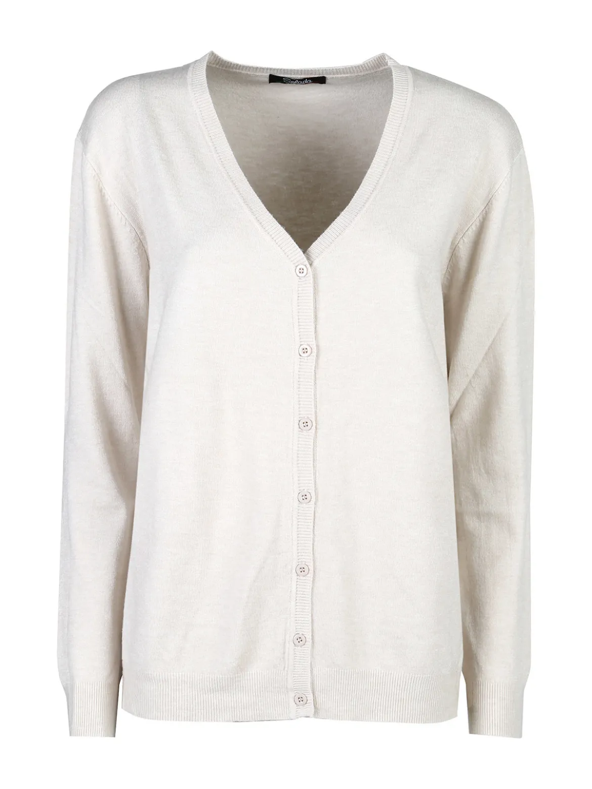 Solada Cardigan donna in maglia con bottoni - panna
