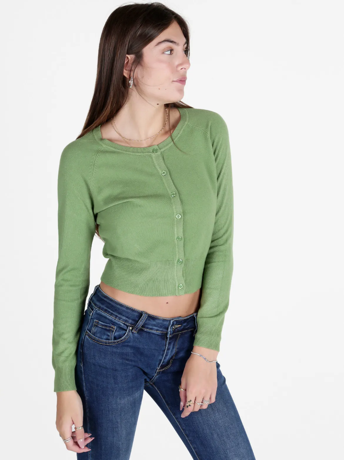 Solada Cardigan donna in maglia con scollo tondo
