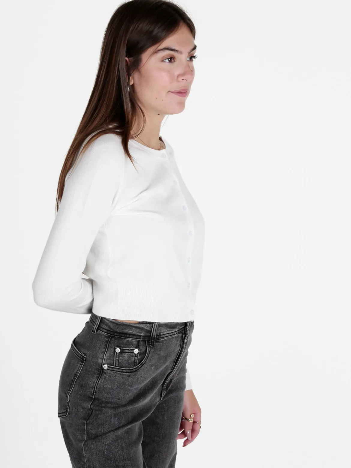 Solada Cardigan donna in maglia con scollo tondo
