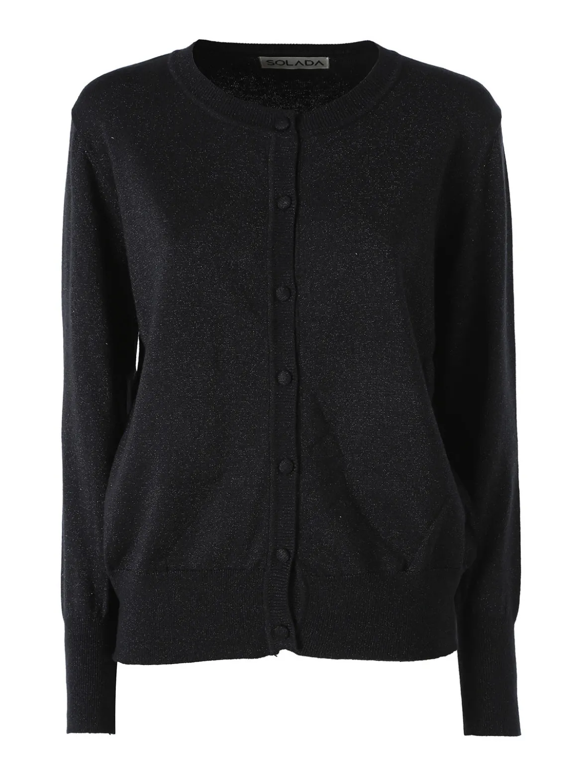 Solada Cardigan donna lurex in maglia con bottoni - nero