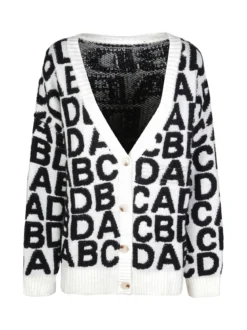Solada Cardigan donna oversize in maglia con stampe