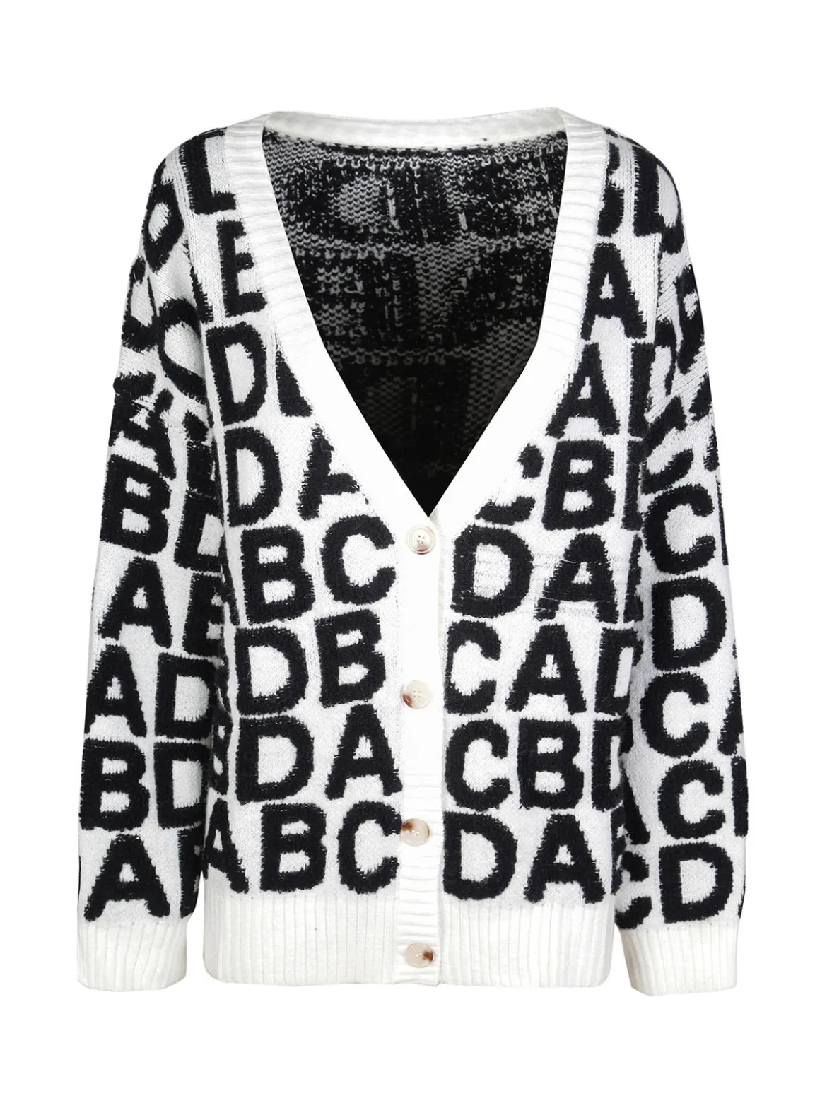 Solada Cardigan donna oversize in maglia con stampe