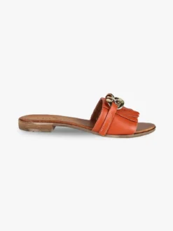 Solada Ciabatte in pelle donna con nappine