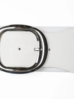 Solada Cintura elasticizzata da donna con fibbia argentata - bianco