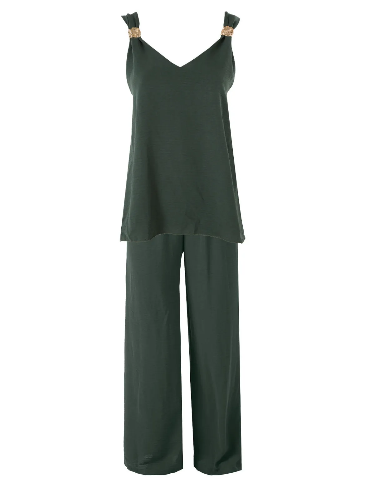 Solada Completo casual da donna con top e pantaloni a gamba larga - militare