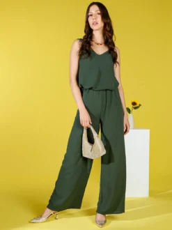 Solada Completo casual da donna con top e pantaloni a gamba larga - militare
