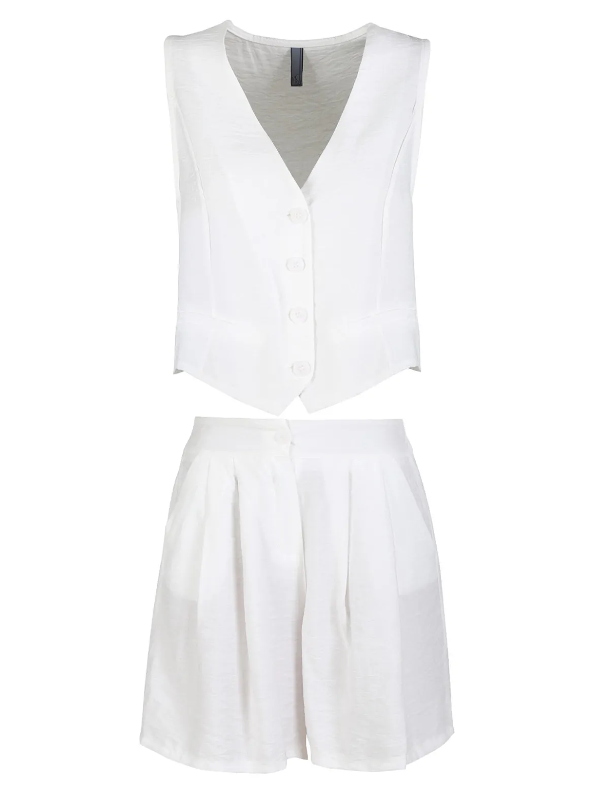 Solada Completo corto da donna con gliet e shorts - bianco