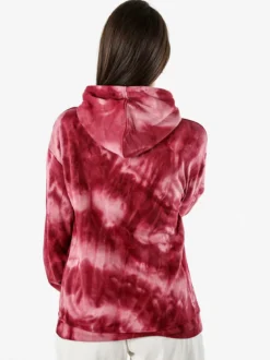 Solada Felpa colorata da donna oversize con cappuccio - bordeaux