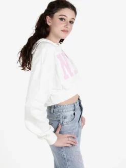 Solada Felpa cropped da donna con cappuccio