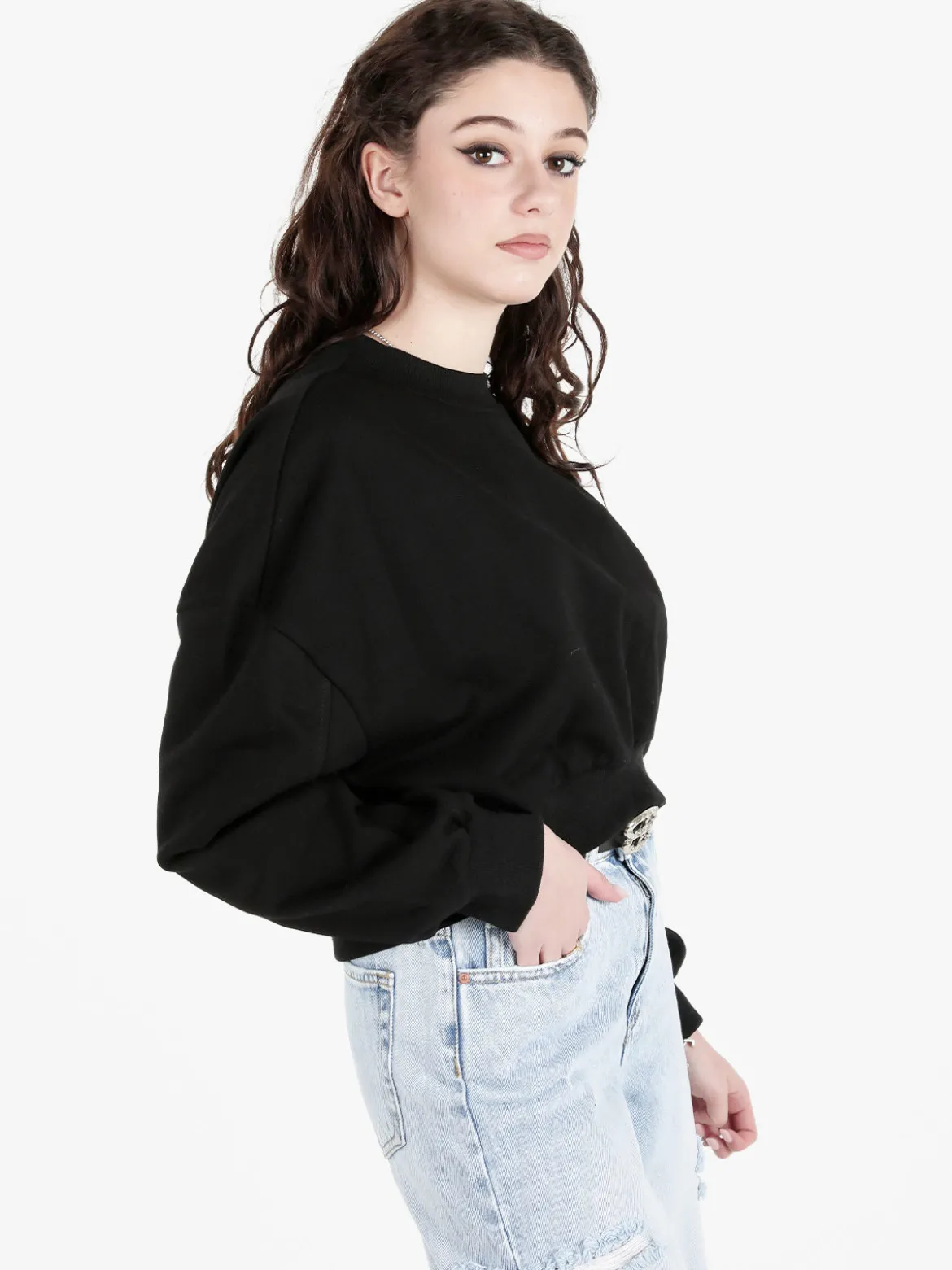 Solada Felpa cropped da donna oversize