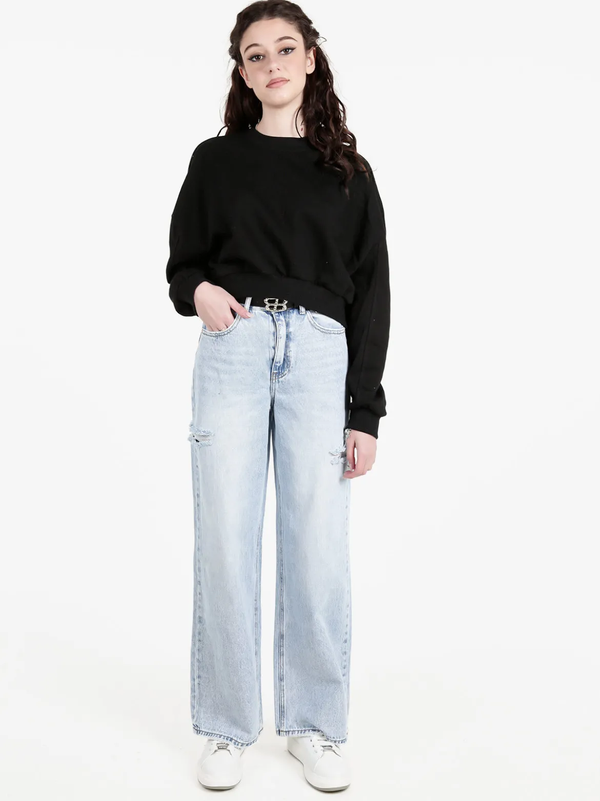 Solada Felpa cropped da donna oversize