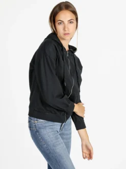 Solada Felpa donna con cappuccio e zip - nero