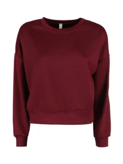 Solada Felpa donna oversize girocollo - bordeaux