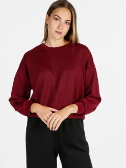 Solada Felpa donna oversize girocollo - bordeaux