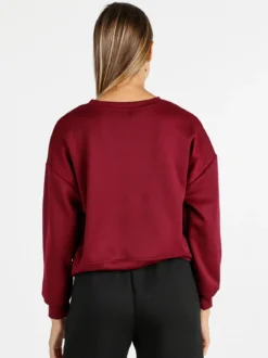 Solada Felpa donna oversize girocollo - bordeaux