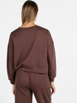 Solada Felpa donna oversize girocollo - moro
