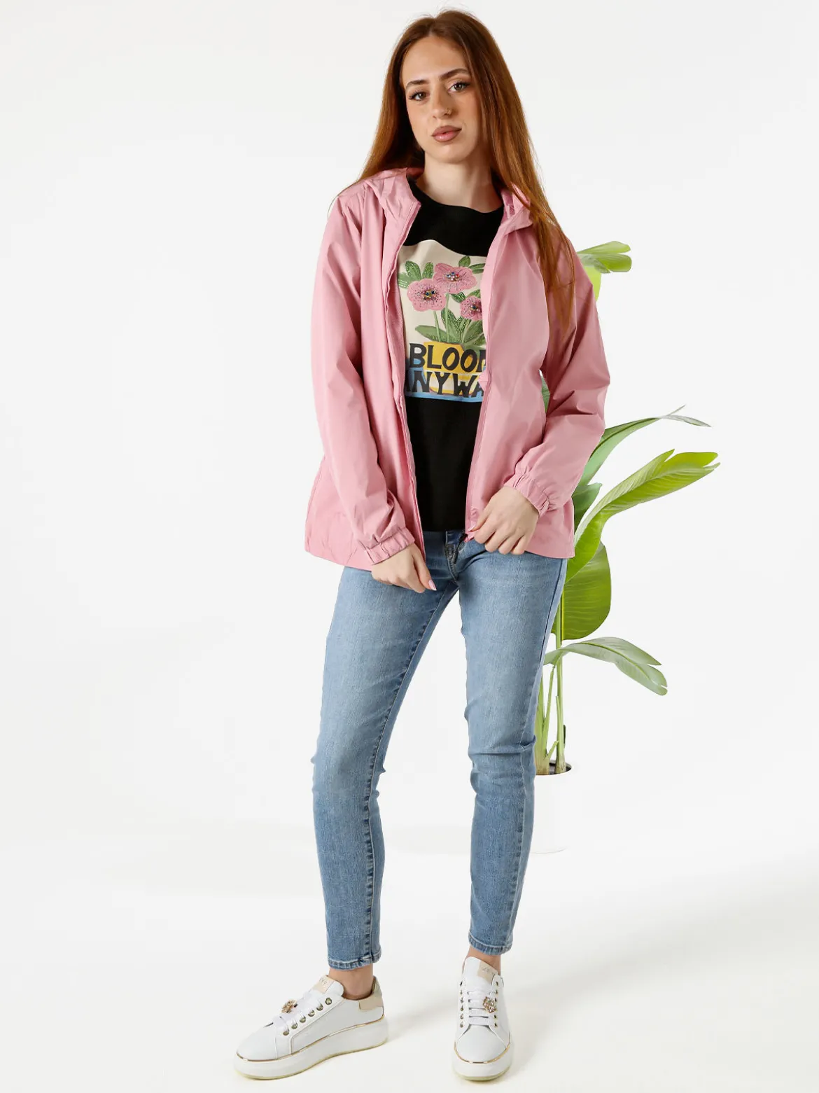 Solada Giacca a vento da donna con cappuccio - rosa