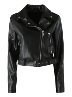 Solada Giacca biker da donna in ecopelle - nero