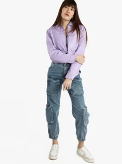 Solada Giacca cropped da donna in ecopelle