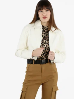Solada Giacca cropped da donna in ecopelle