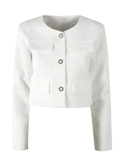 Solada Giacca cropped da donna in tweed - bianco