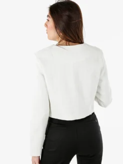 Solada Giacca cropped da donna in tweed - bianco